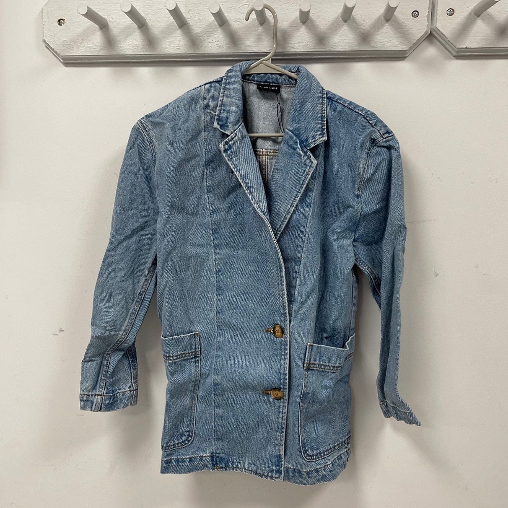 Miou Muse Denim Oversize Blazer - Small - NWT